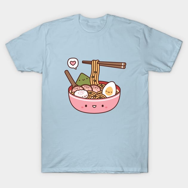 Cute Bowl Of Ramen and Toppings T-Shirt by rustydoodle